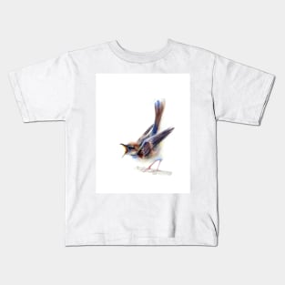 Angry sparrow watercolor bird print Kids T-Shirt